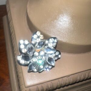 Vintage Elegant Silver and Crystal Ring